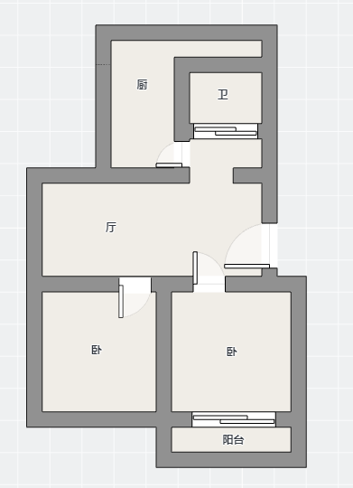 北濠桥东村 2室1厅1卫 65.00m²