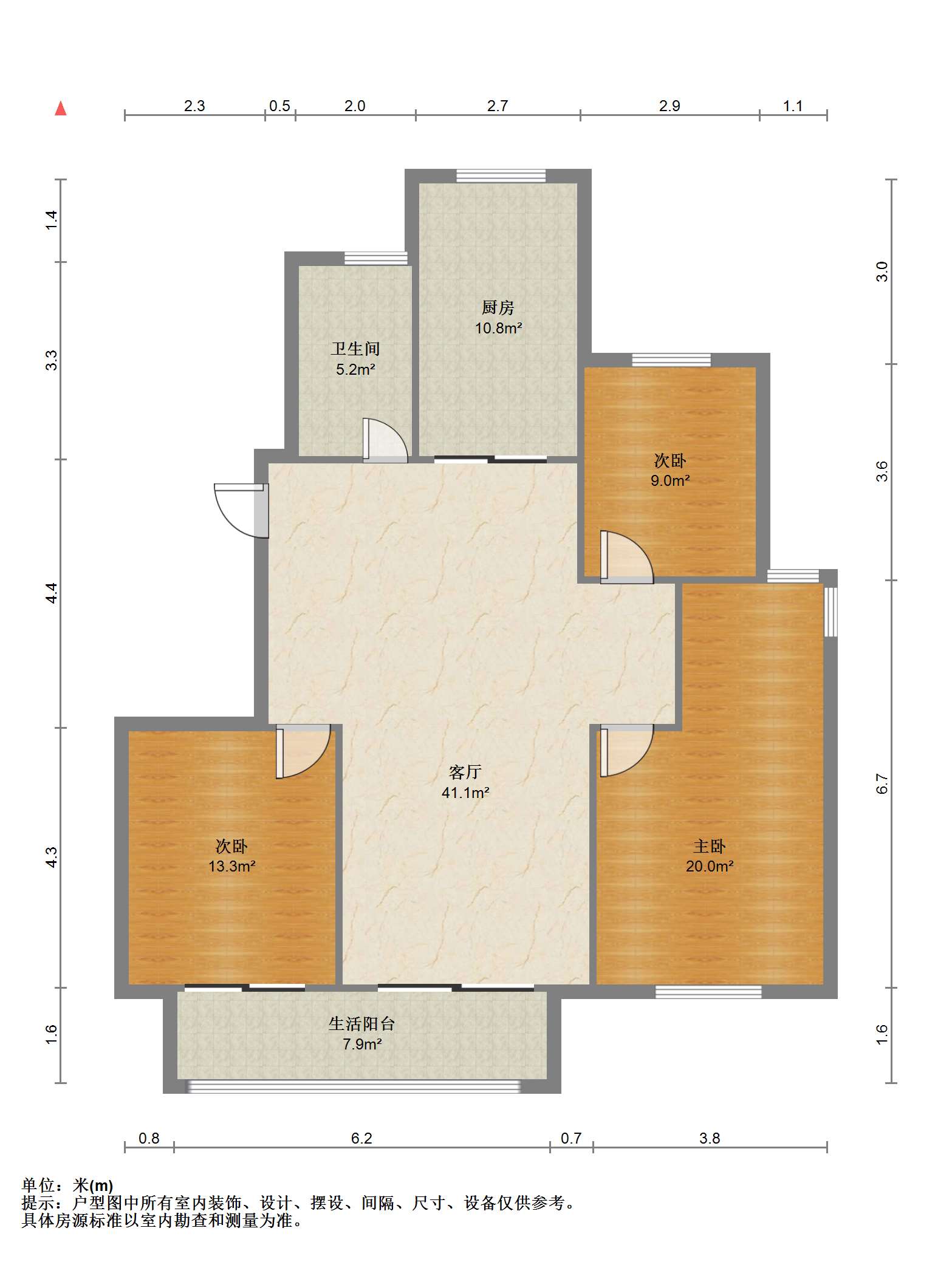 永兴福里北区 3室2厅2卫 138.00m&sup2;