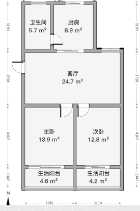 森大蒂花苑北区 2室1厅1卫 98m²