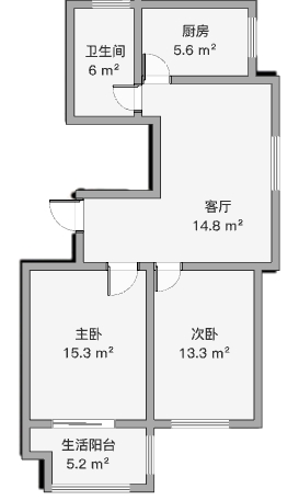 紫东南苑南区 2室1厅1卫 95.00m²