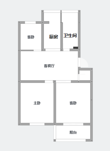 永兴花苑 3室1厅1卫 90m&sup2;