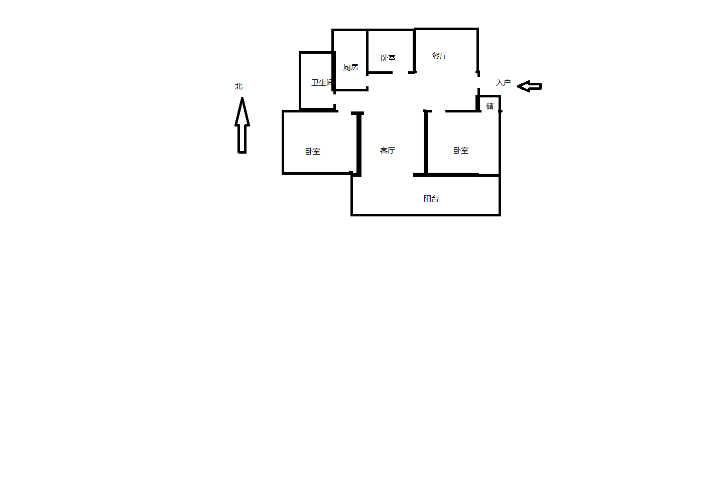 鸿运城市花苑 3室1厅1卫 121m&sup2;