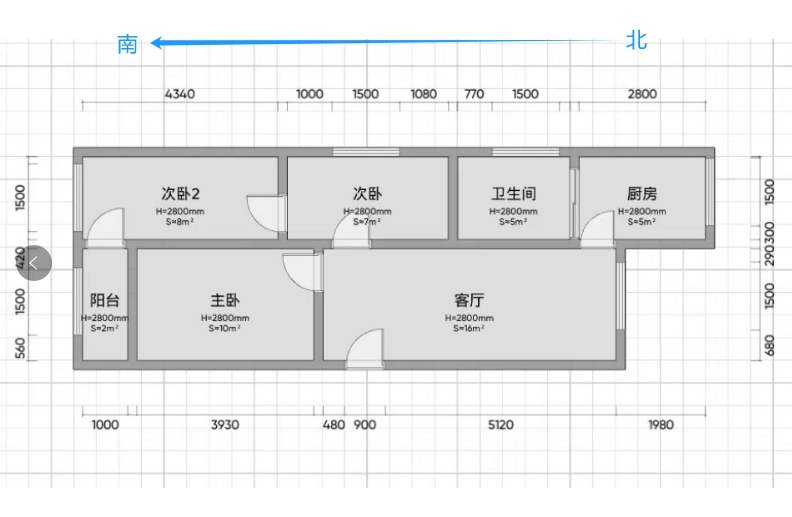 南园路11号小区 3室2厅1卫 94.93m&sup2;