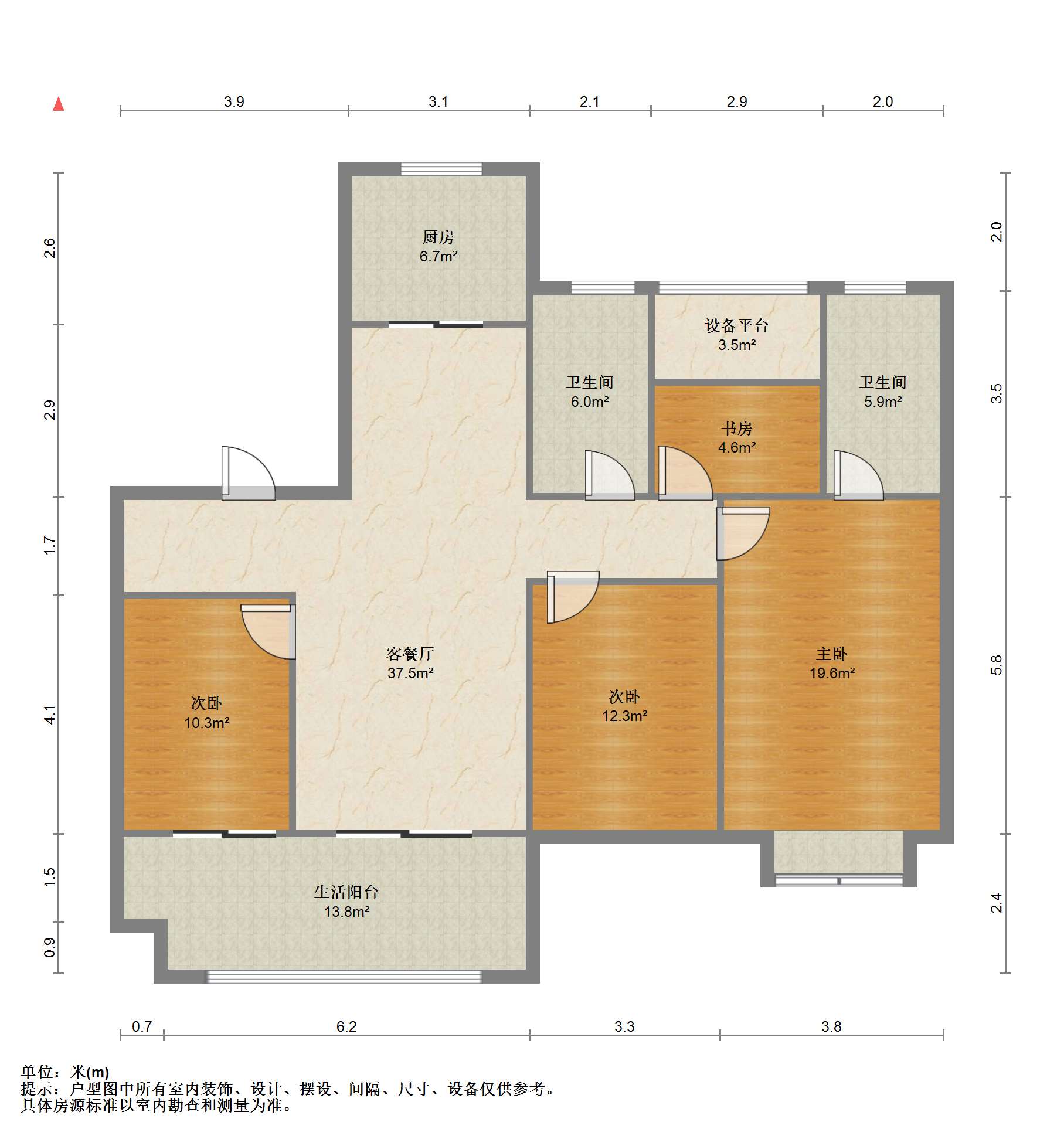 景瑞御府 3室2厅2卫 148.00m&sup2;