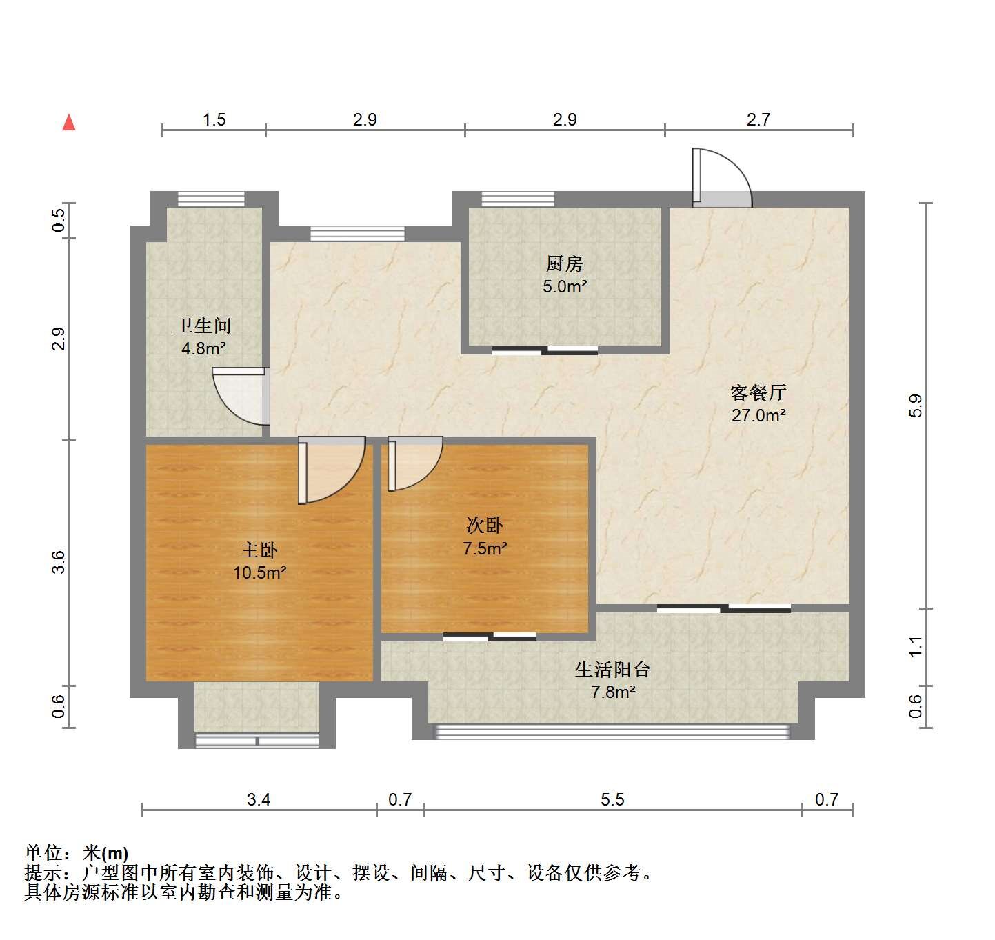 世茂新界 3室2厅1卫 91m&sup2;