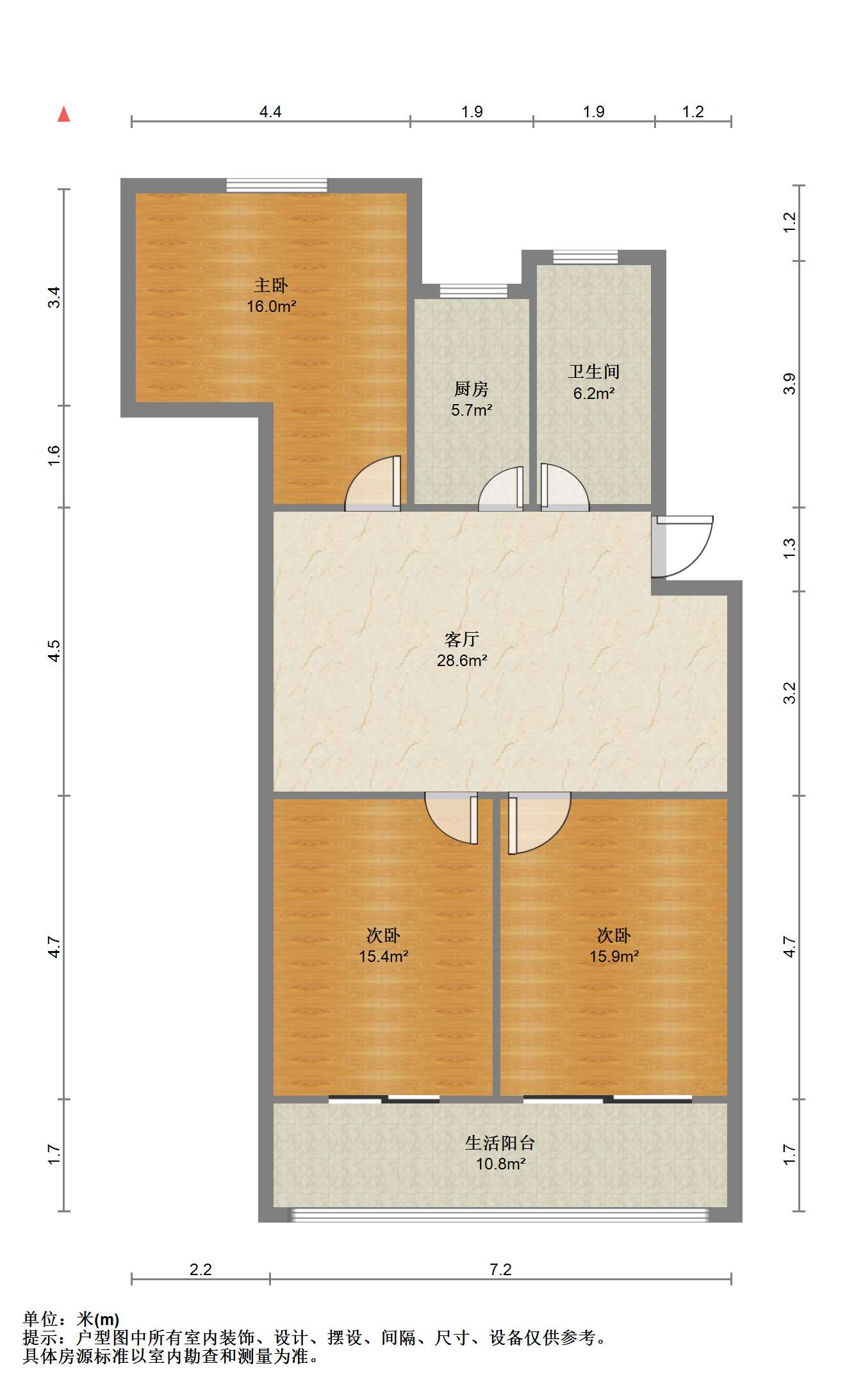 北川门新村 3室2厅1卫 112.00m&sup2;