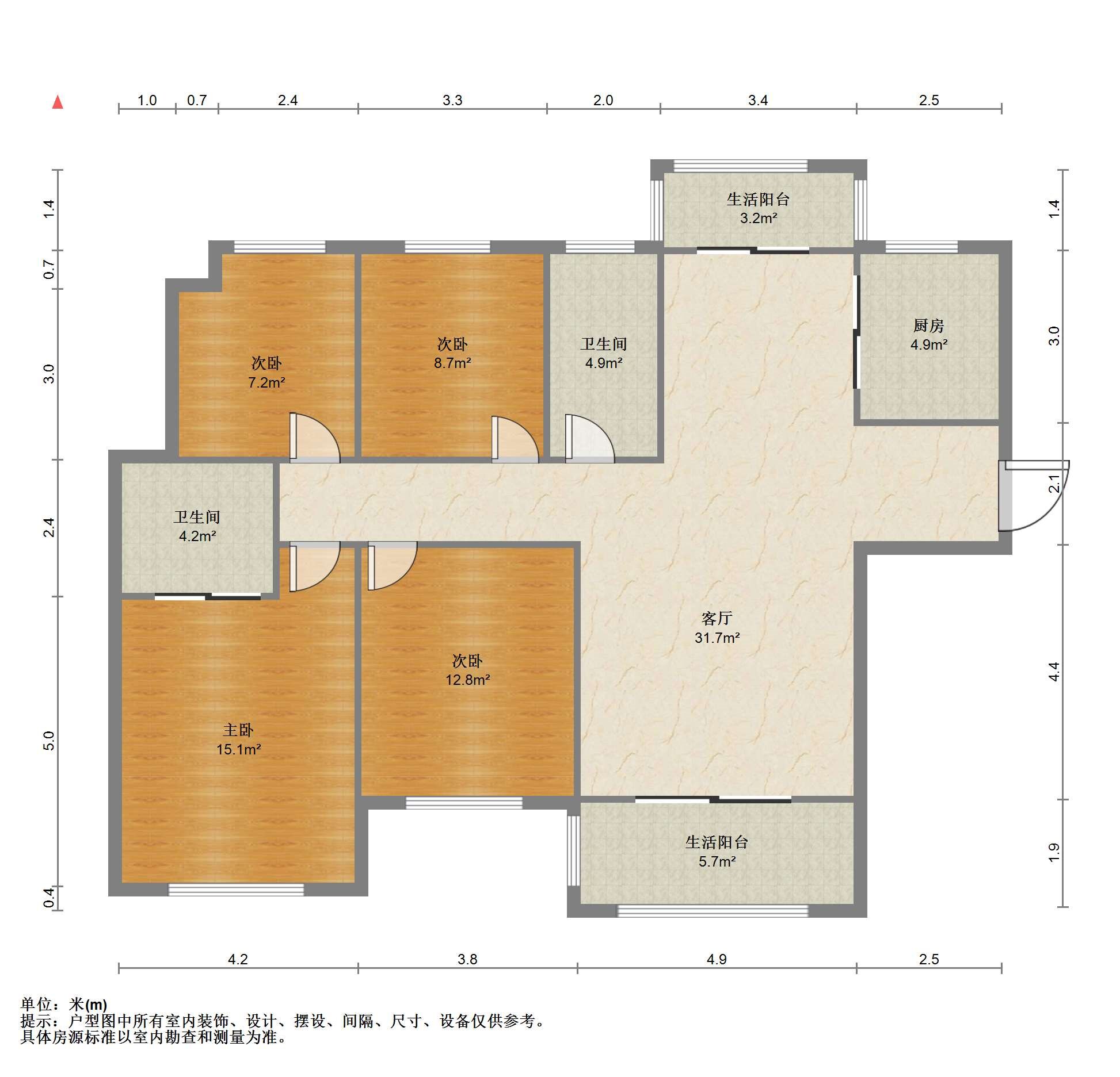 景瑞望府 4室2厅2卫 141.36m&sup2;