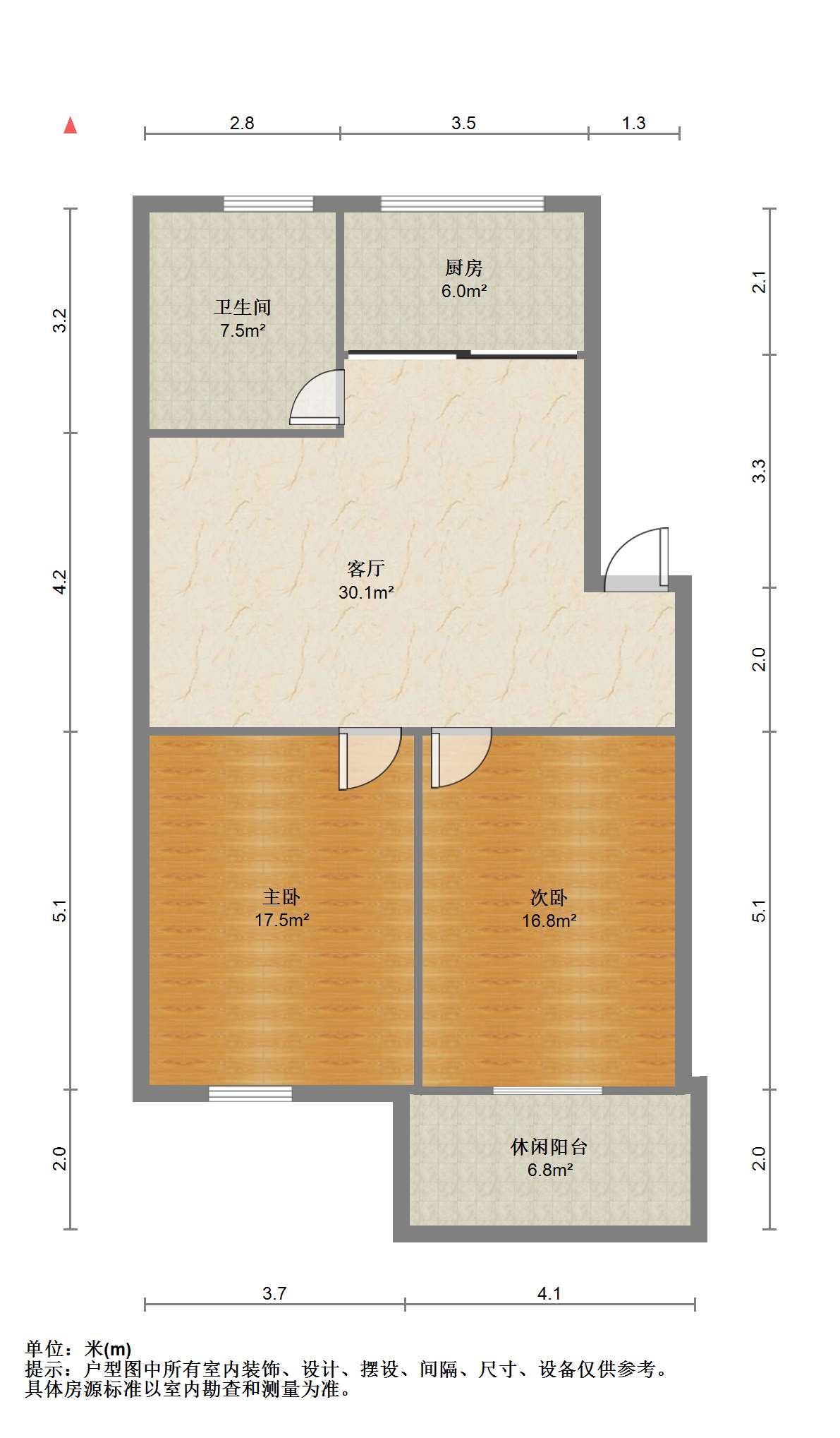 三喜花苑 2室1厅1卫 85m&sup2;
