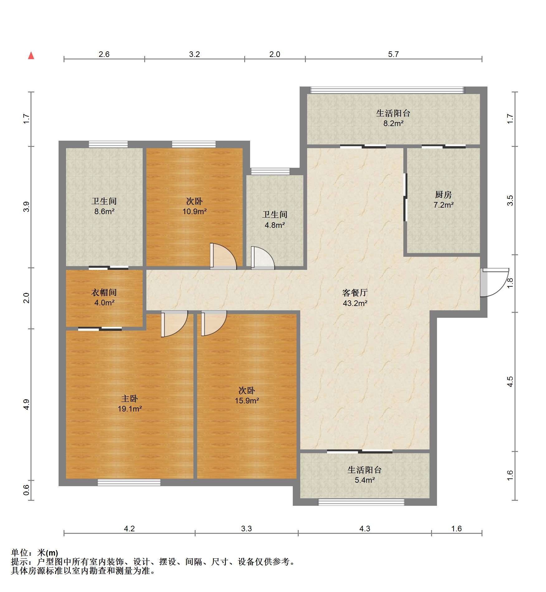 景瑞望府 3室2厅2卫 140.05m&sup2;