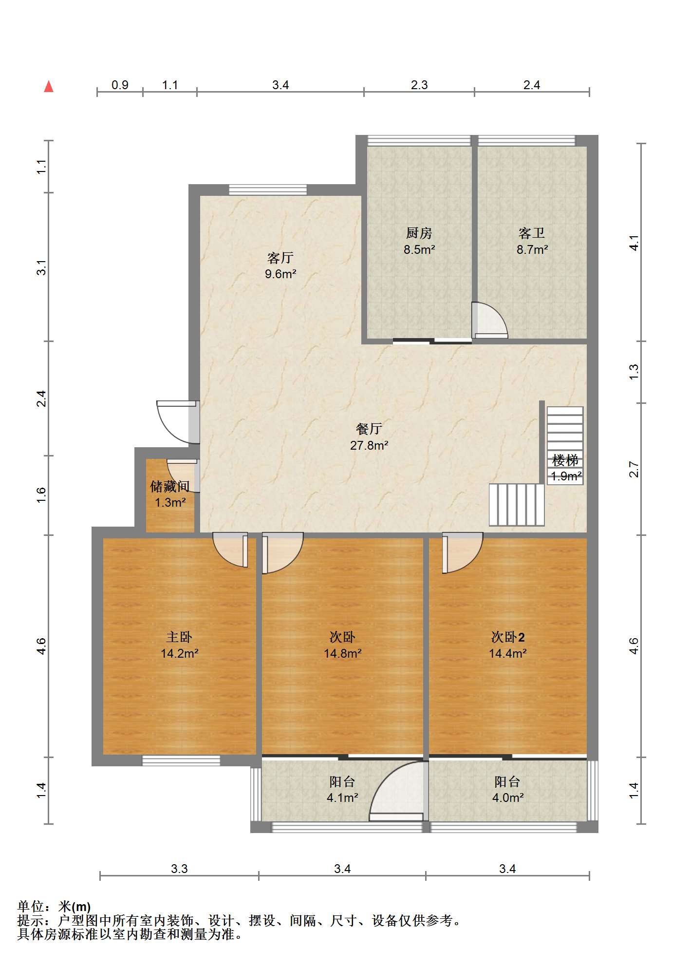 百花军宅苑 6室3厅2卫 120.81m&sup2;