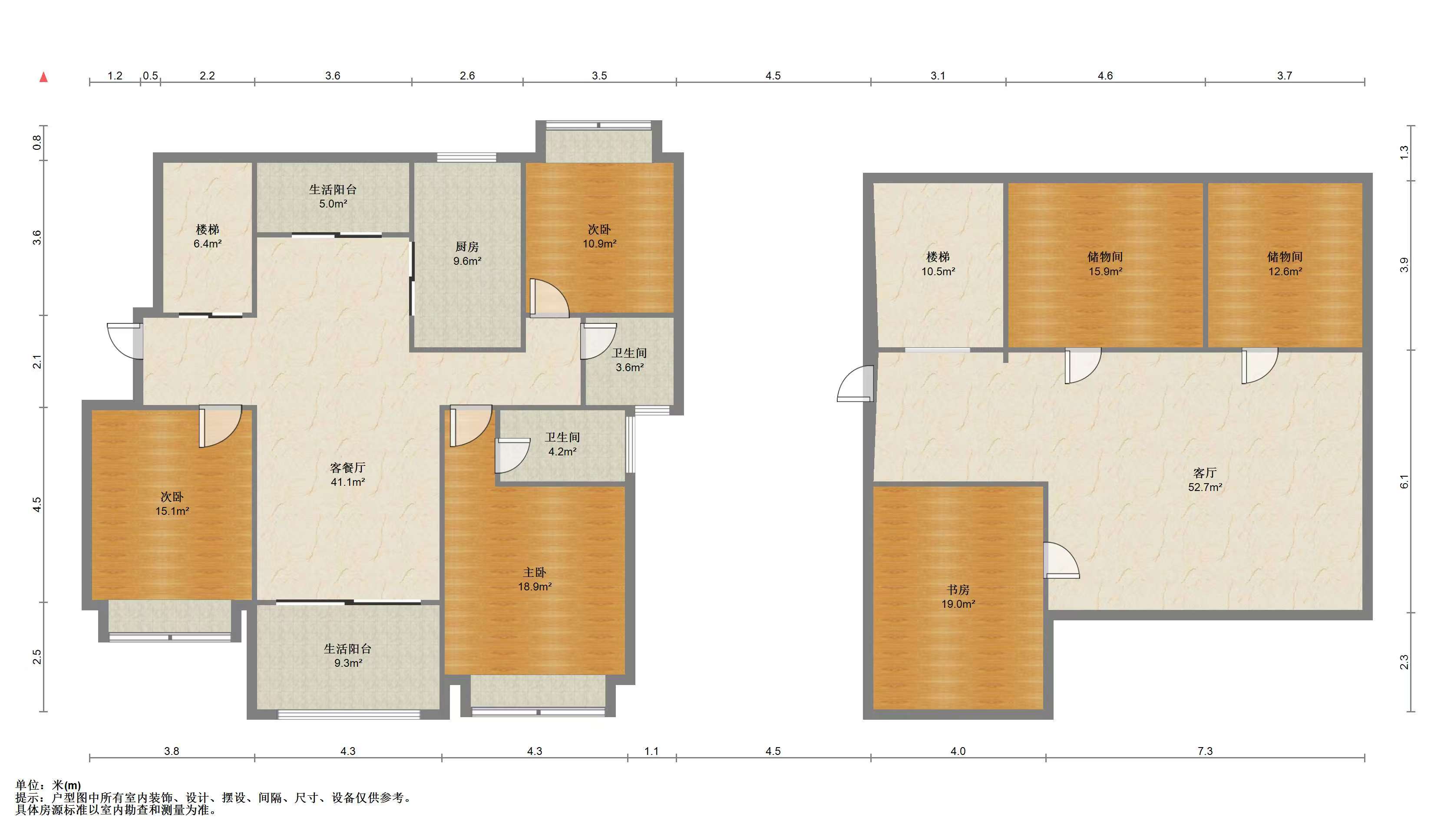 华强城 3室2厅2卫 135.00m&sup2;