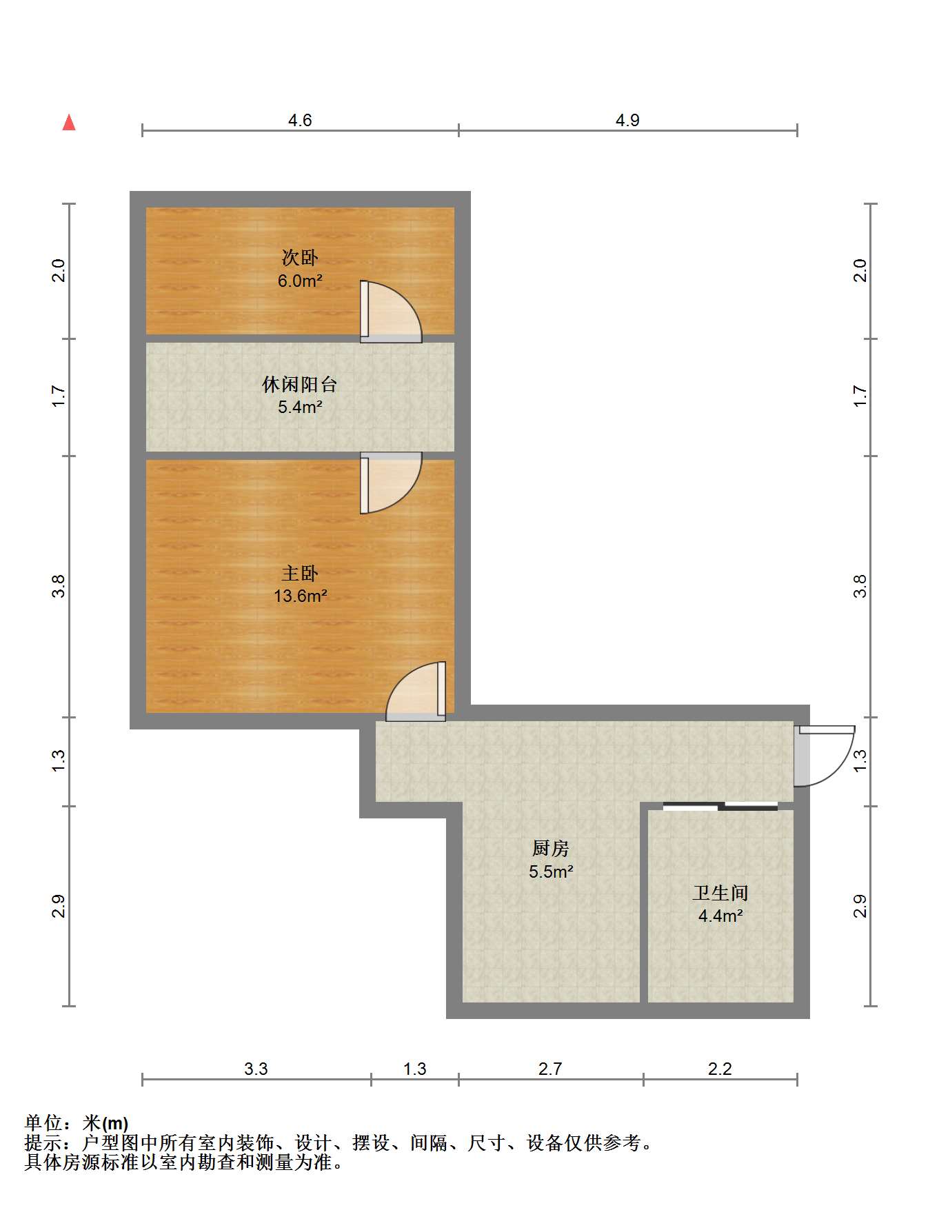 青年路新村 2室0厅1卫 54.00m&sup2;