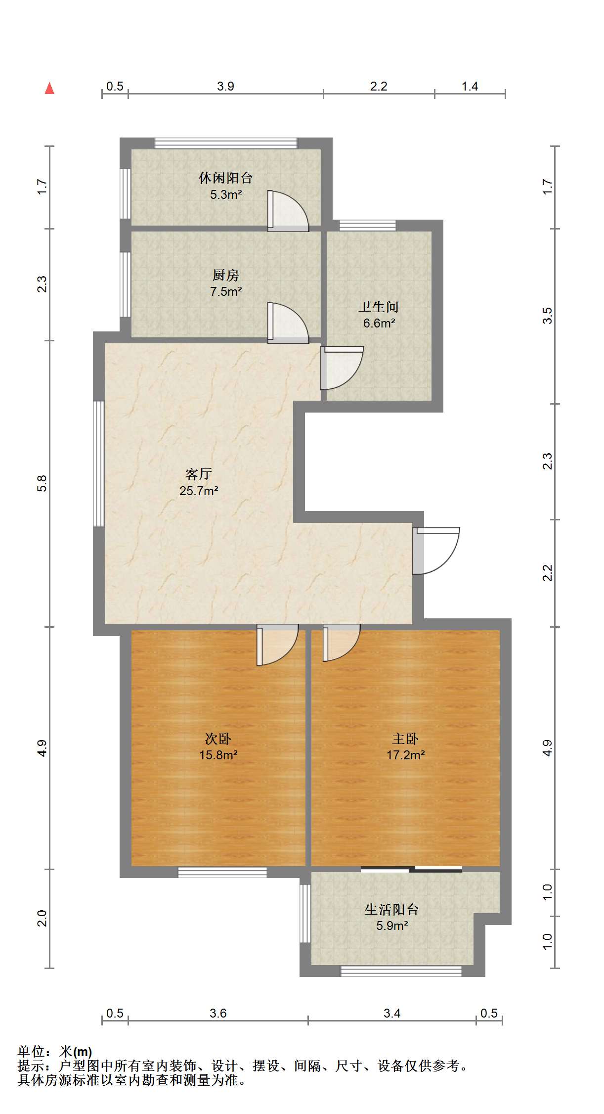 紫东南苑北区 3室1厅1卫 102.00m&sup2;