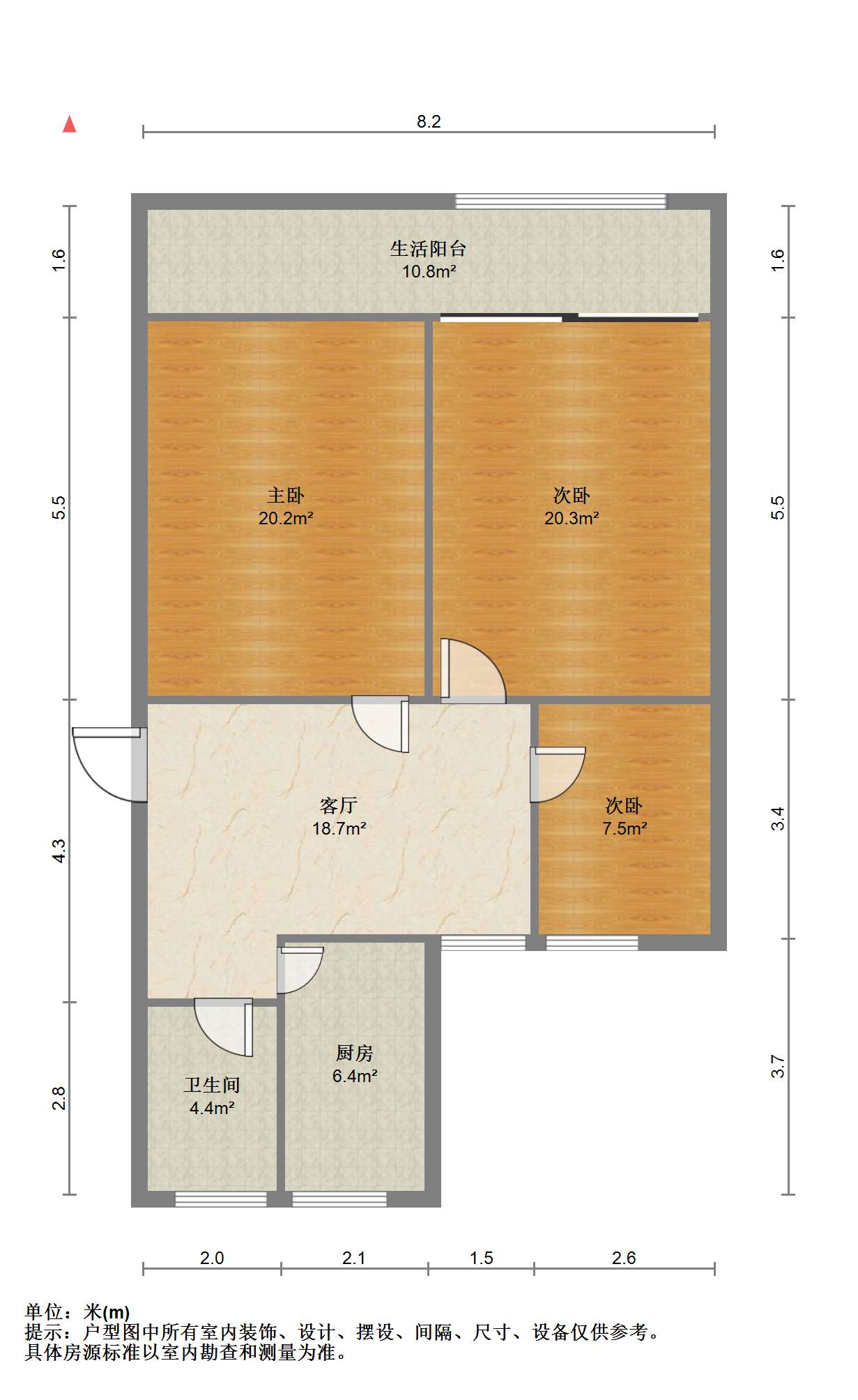濠东路51号小区 3室1厅1卫 89m&sup2;