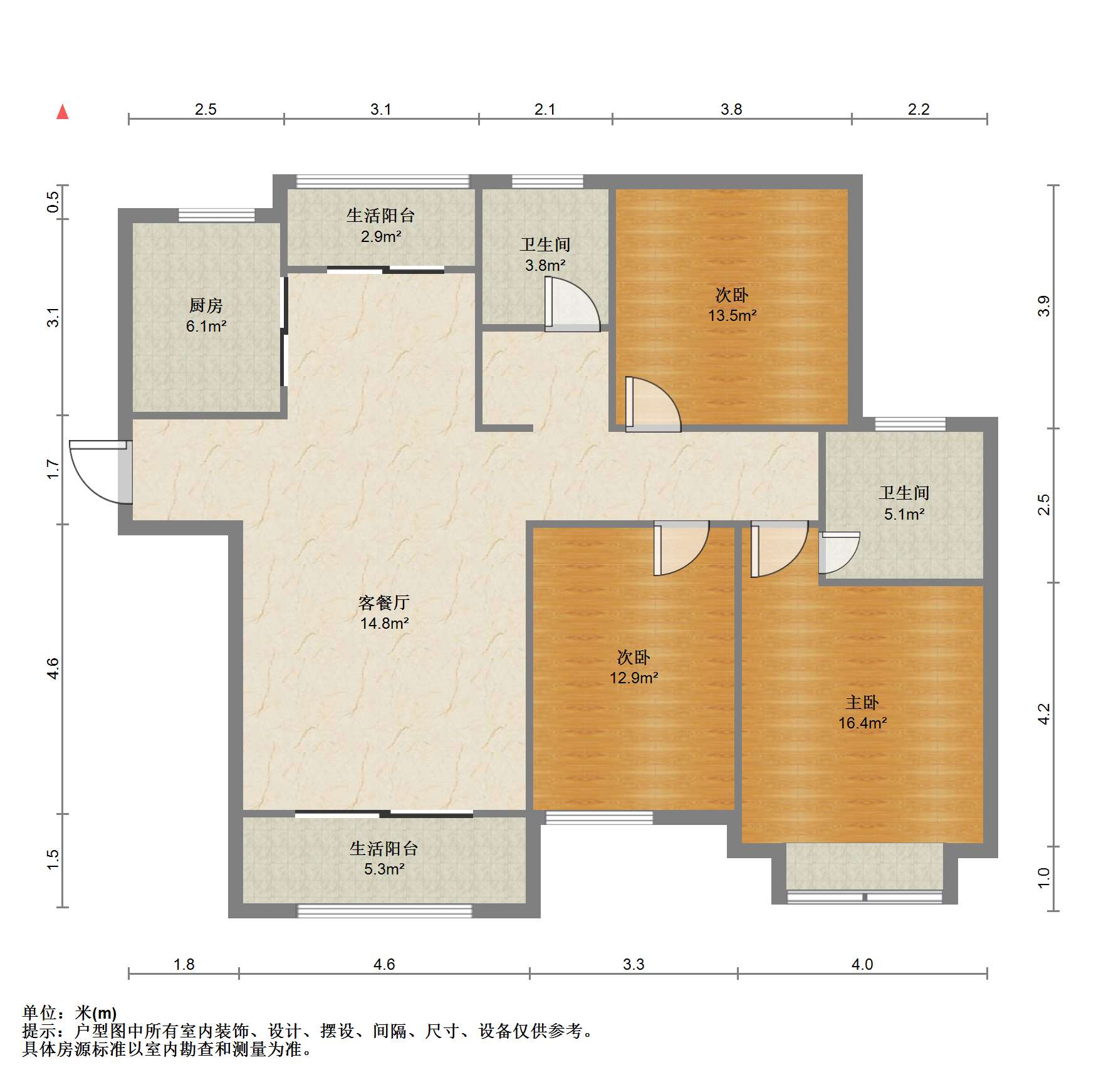 弘阳上城 3室2厅2卫 133m&sup2;