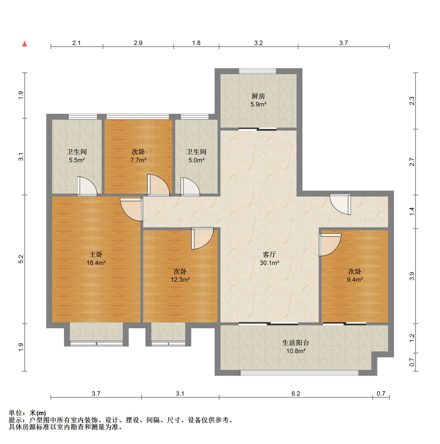 景瑞御府 4室2厅2卫 148m&sup2;
