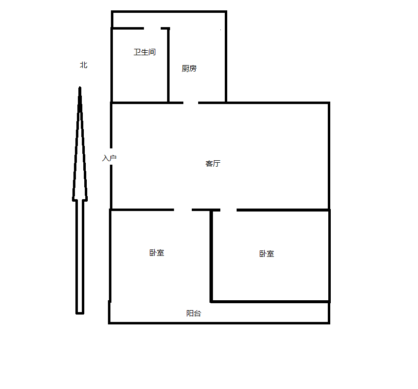 北濠桥东村 2室1厅1卫 68m&sup2;