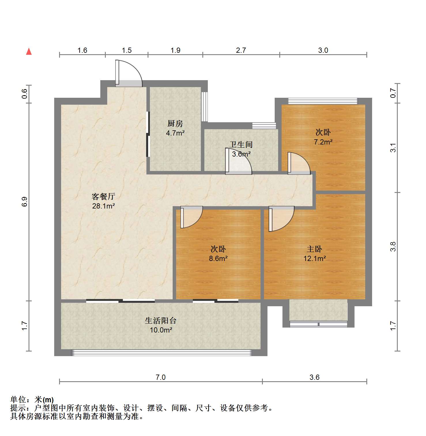 时光漫城 3室2厅1卫 92.41m&sup2;