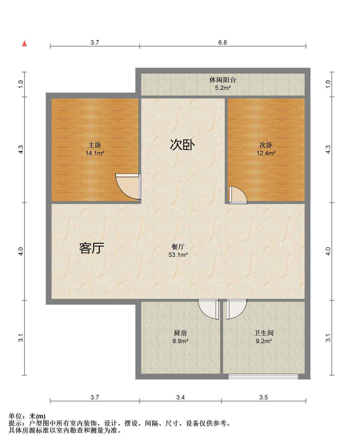 南川园新村 3室1厅1卫 88.8m&sup2;