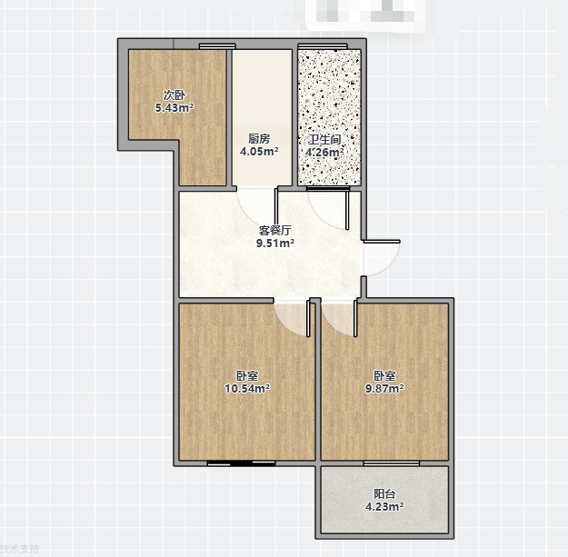 文峰新村 3室1厅1卫 73.2m&sup2;