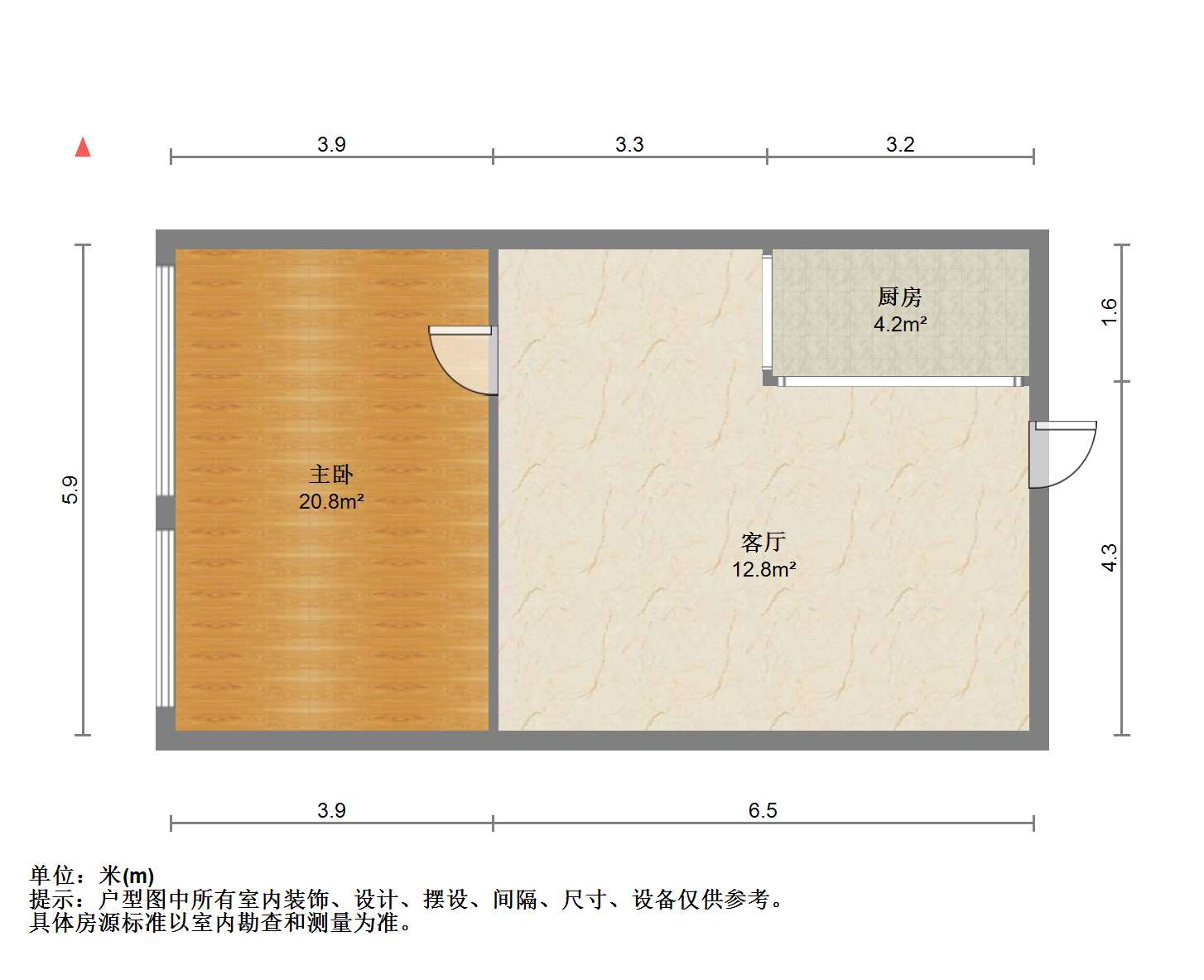 南通万达广场 1室1厅0卫 65m&sup2;