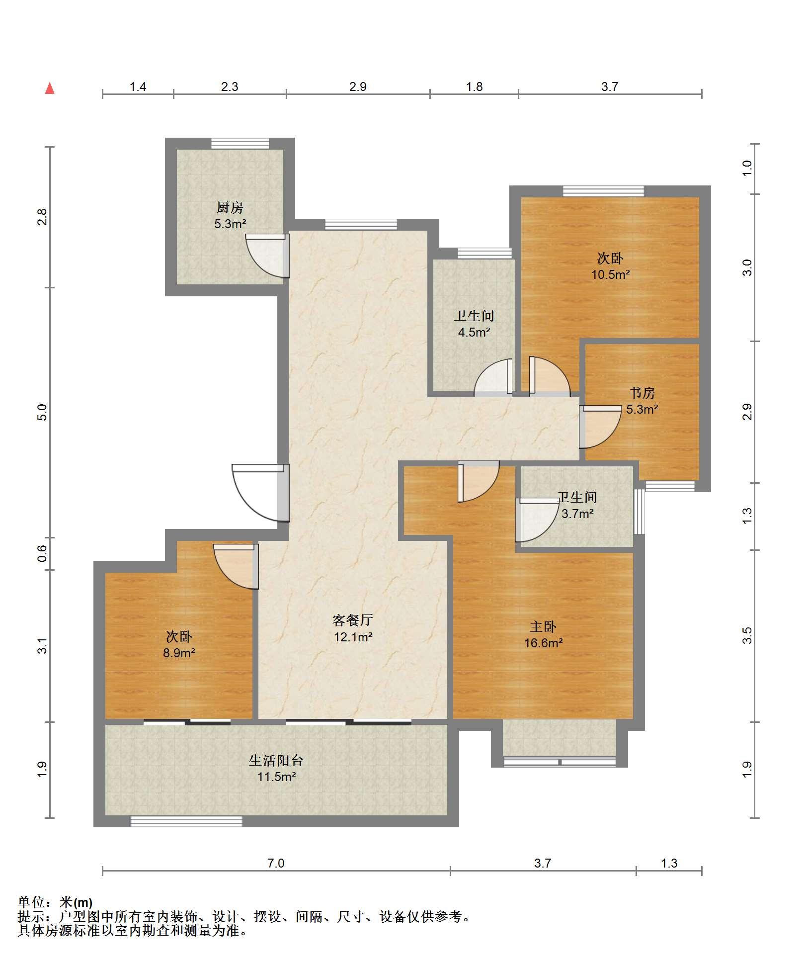 圆融玺悦 4室2厅2卫 130m&sup2;