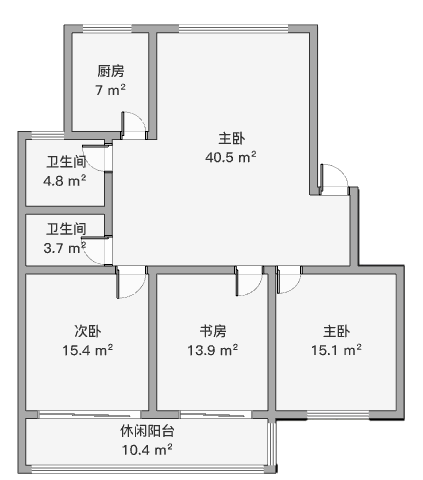 森大蒂花苑北区 3室2厅2卫 116.00m&sup2;