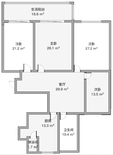 紫东南苑北区 4室1厅1卫 128m&sup2;