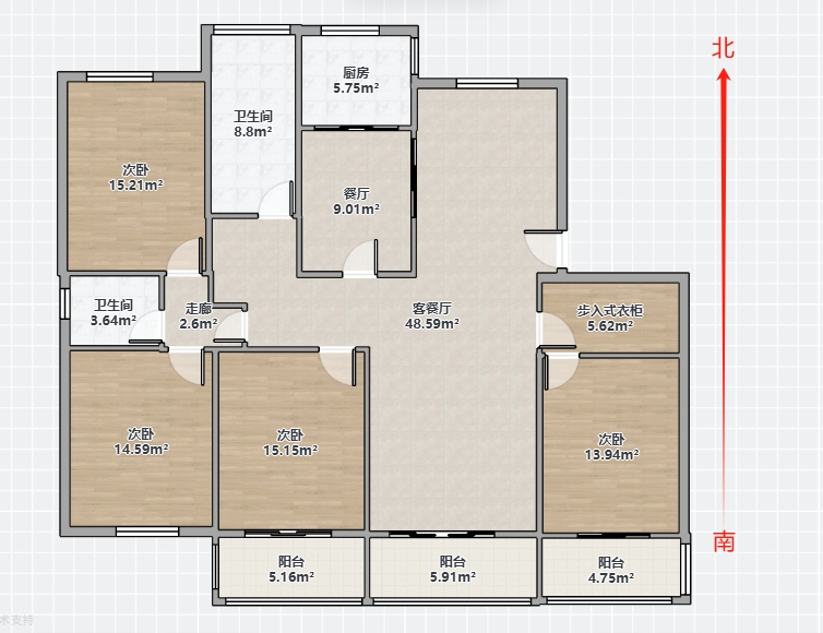 湾子头新寓 4室2厅2卫 181m&sup2;