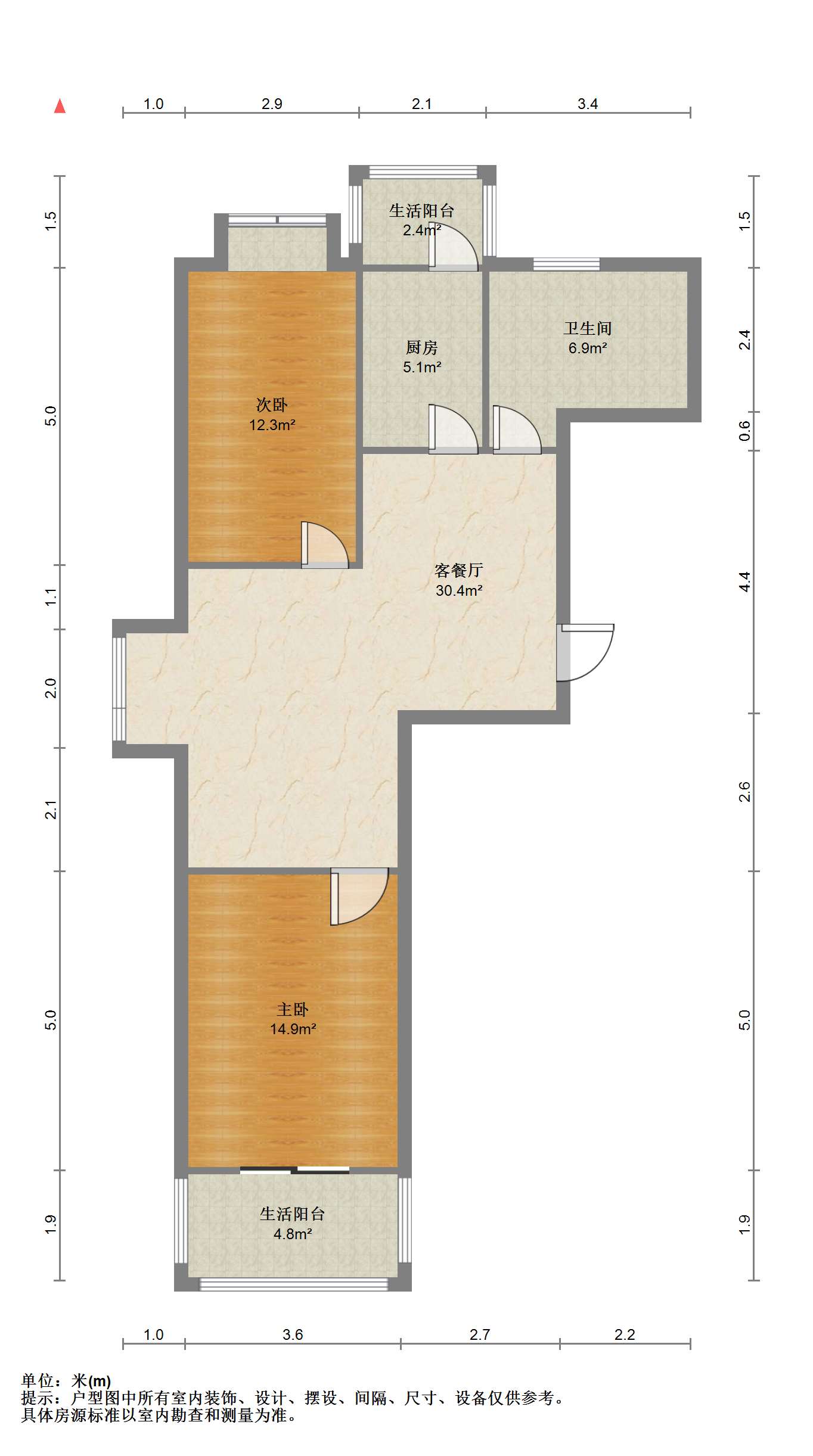 天一裕景苑 2室2厅1卫 93m&sup2;
