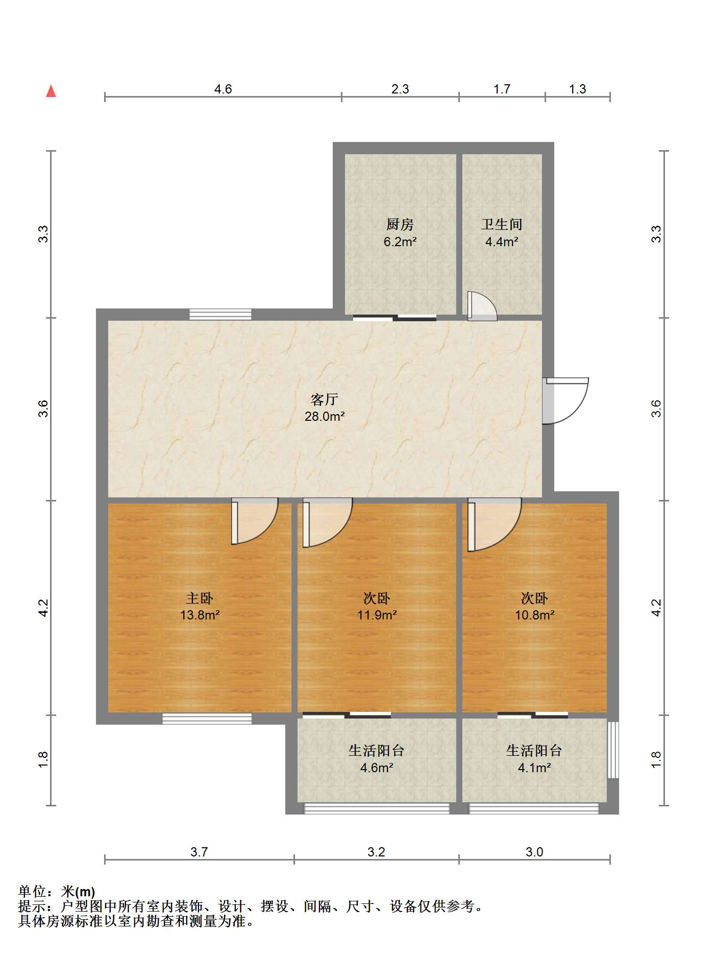 南川园新村 3室2厅1卫 89.39m&sup2;