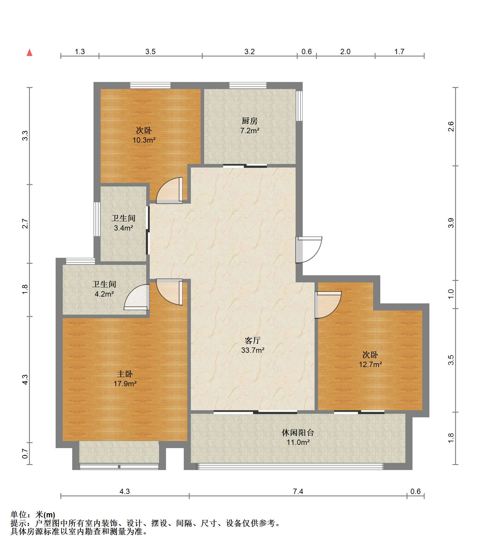 圆融玺悦 3室2厅2卫 110m&sup2;