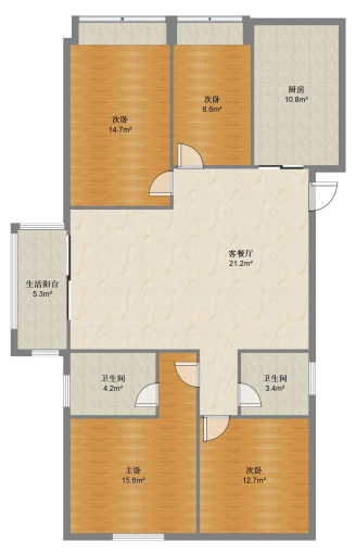 悦达悦海名邸 4室2厅2卫 126m&sup2;
