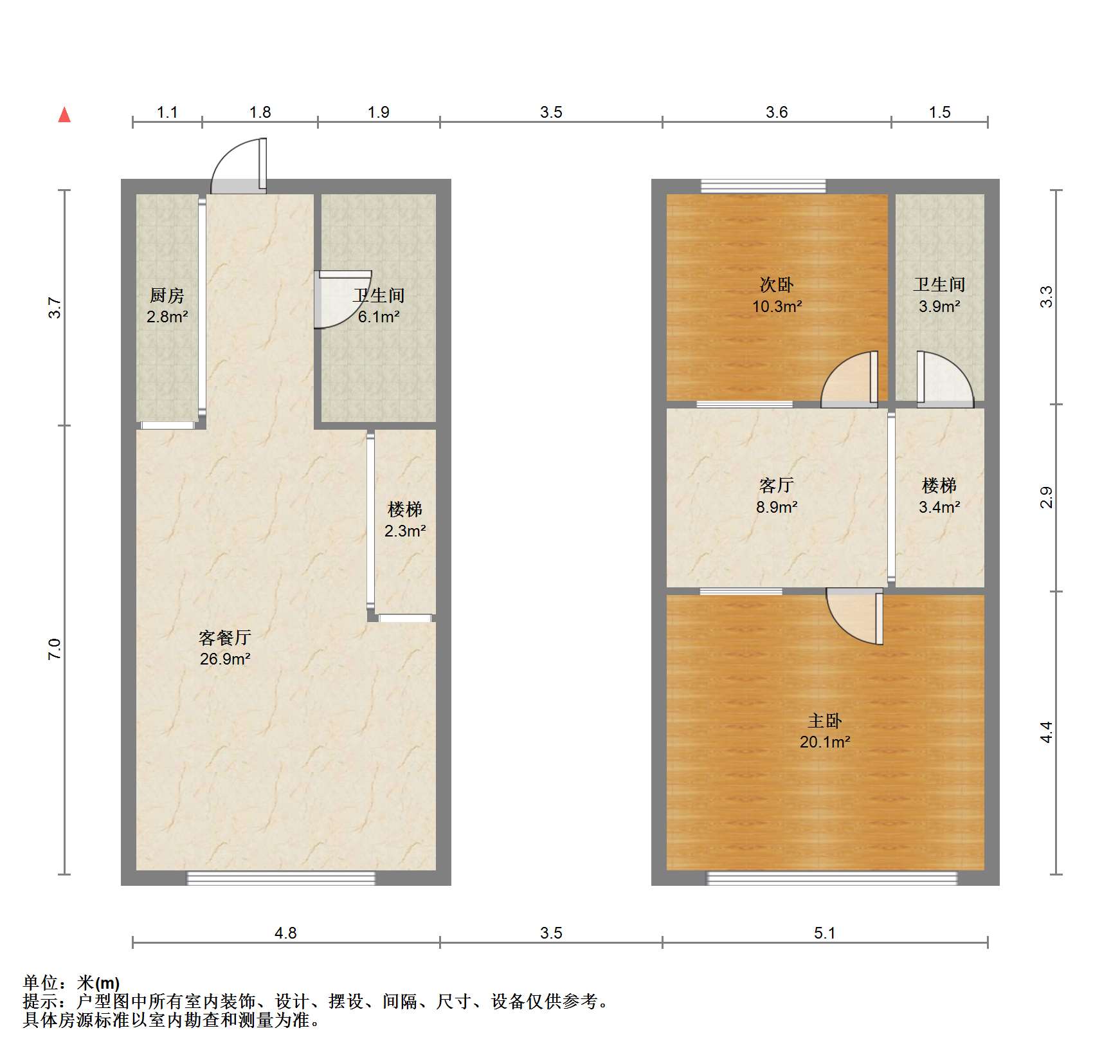 金海岸国际广场 2室1厅2卫 71m&sup2;