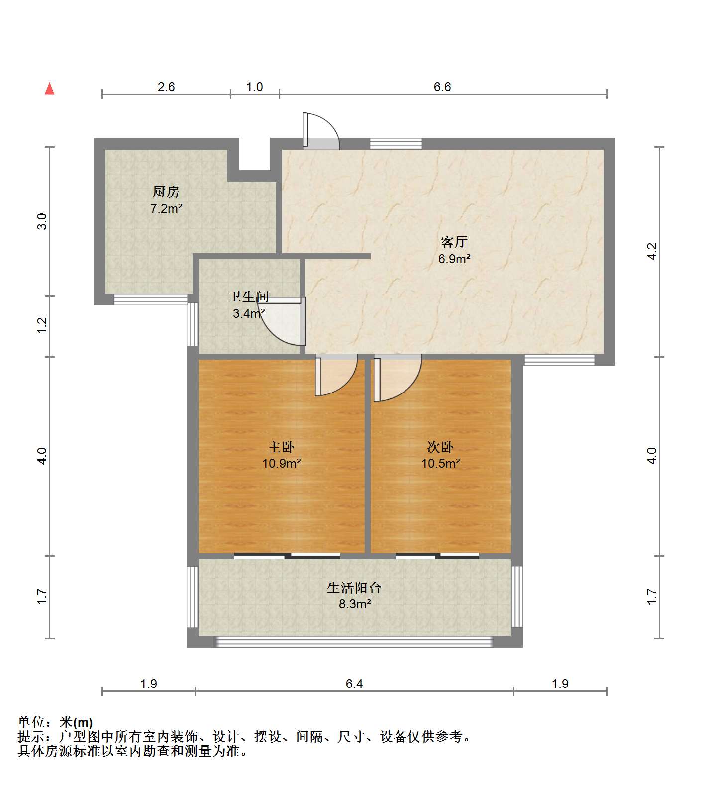金韵华庭 2室2厅1卫 92m&sup2;