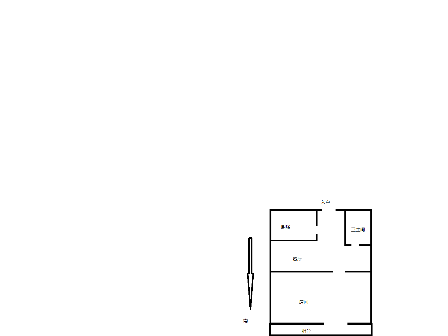 孩儿巷南路60号 1室1厅1卫 45m&sup2;