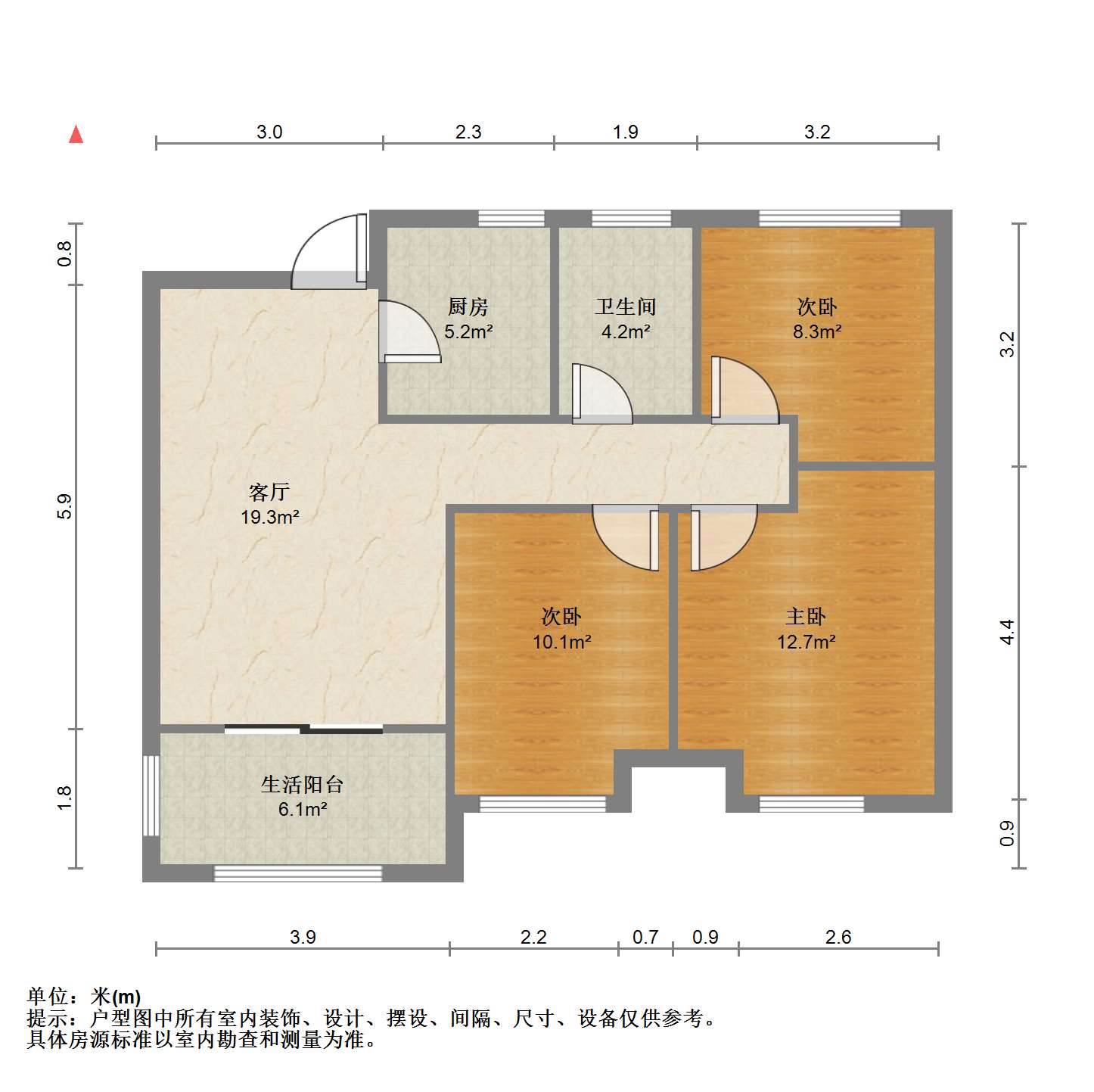 新城香溢紫郡 3室2厅1卫 86.14m&sup2;