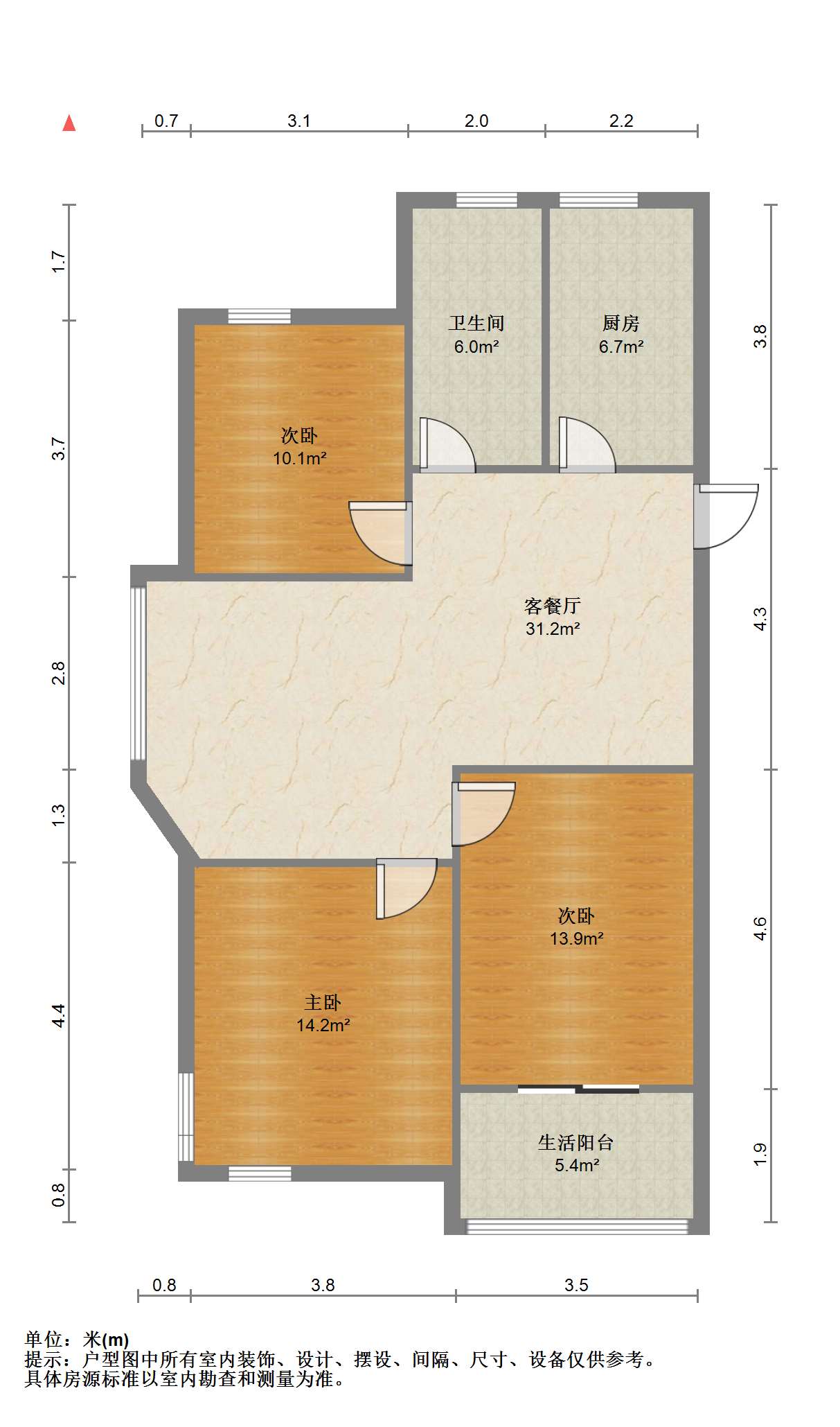 富都豪园 3室2厅1卫 115m&sup2;