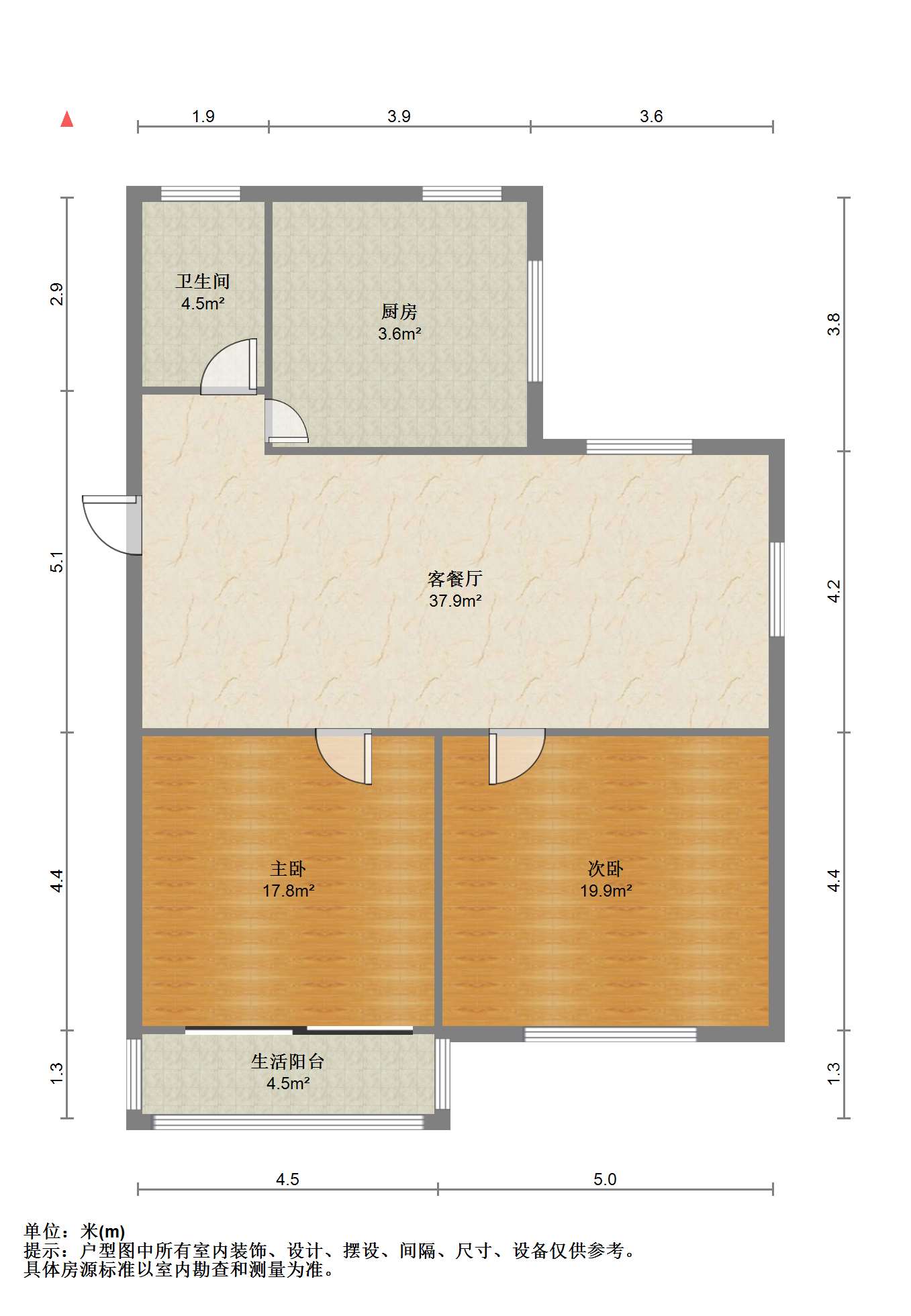 姚港路31号 2室1厅1卫 78m&sup2;