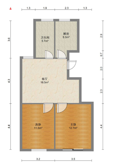 天香苑 2室2厅1卫 80m&sup2;