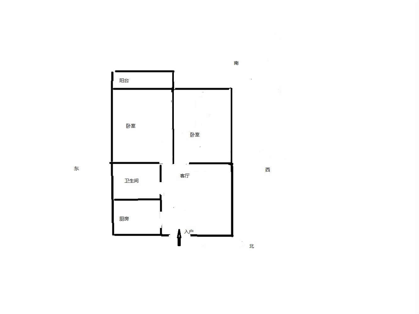城南新村(崇川区) 2室1厅1卫 60m&sup2;