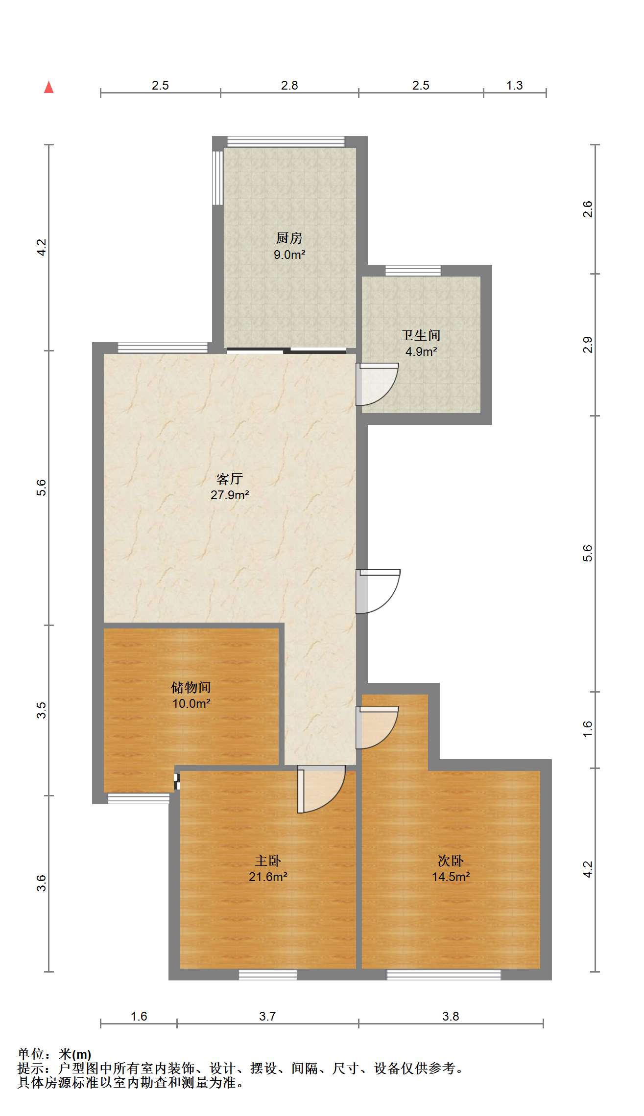 临江家园 3室2厅2卫 124m&sup2;