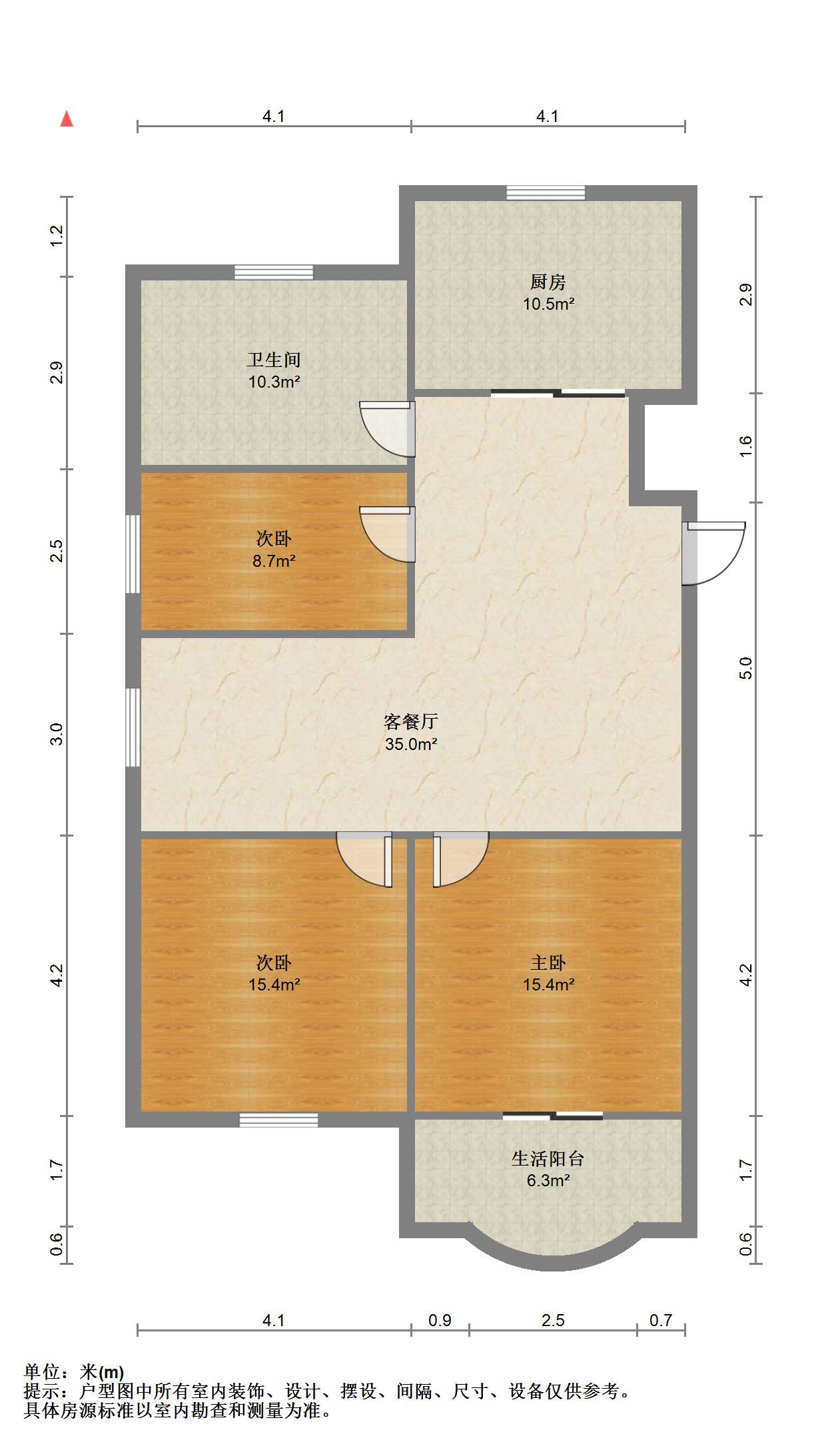 天龙逸园 3室1厅1卫 113.86m&sup2;