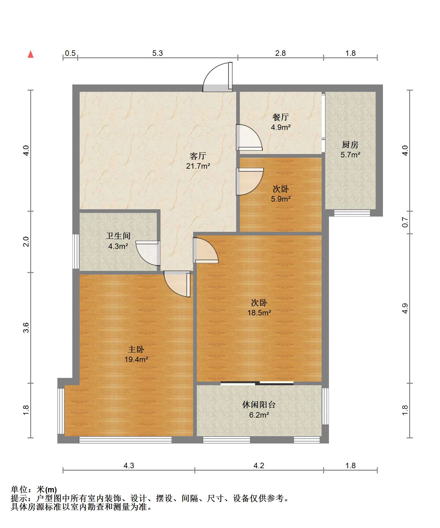 高迪晶城 3室2厅1卫 93.00m&sup2;