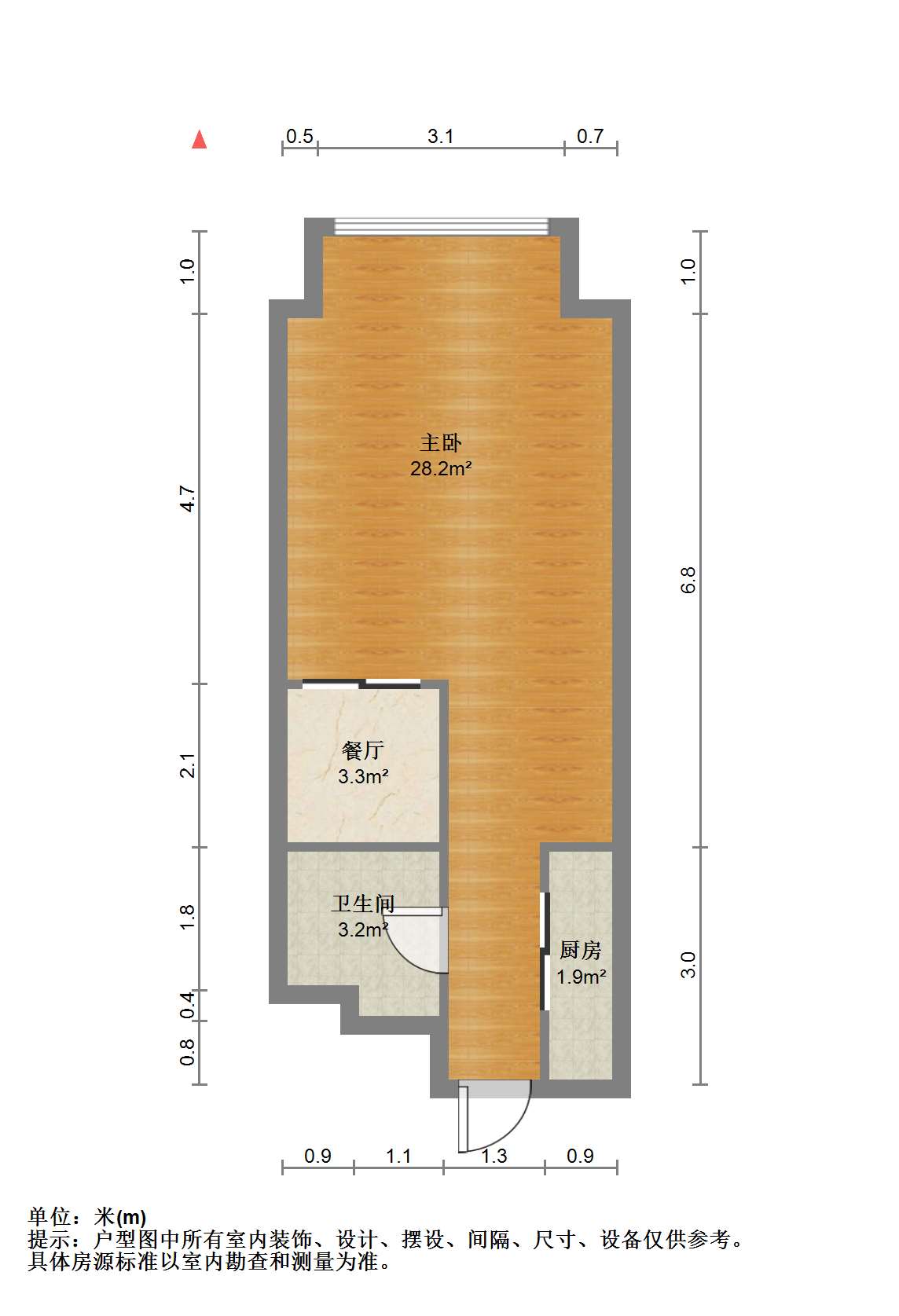 华润悦玺 1室1厅1卫 50m&sup2;