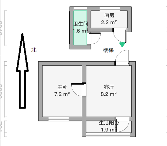 新建路新村 2室1厅1卫 44.85m&sup2;