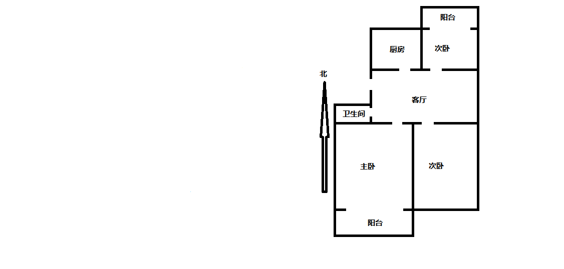 天虹花园 3室1厅1卫 89.00m&sup2;