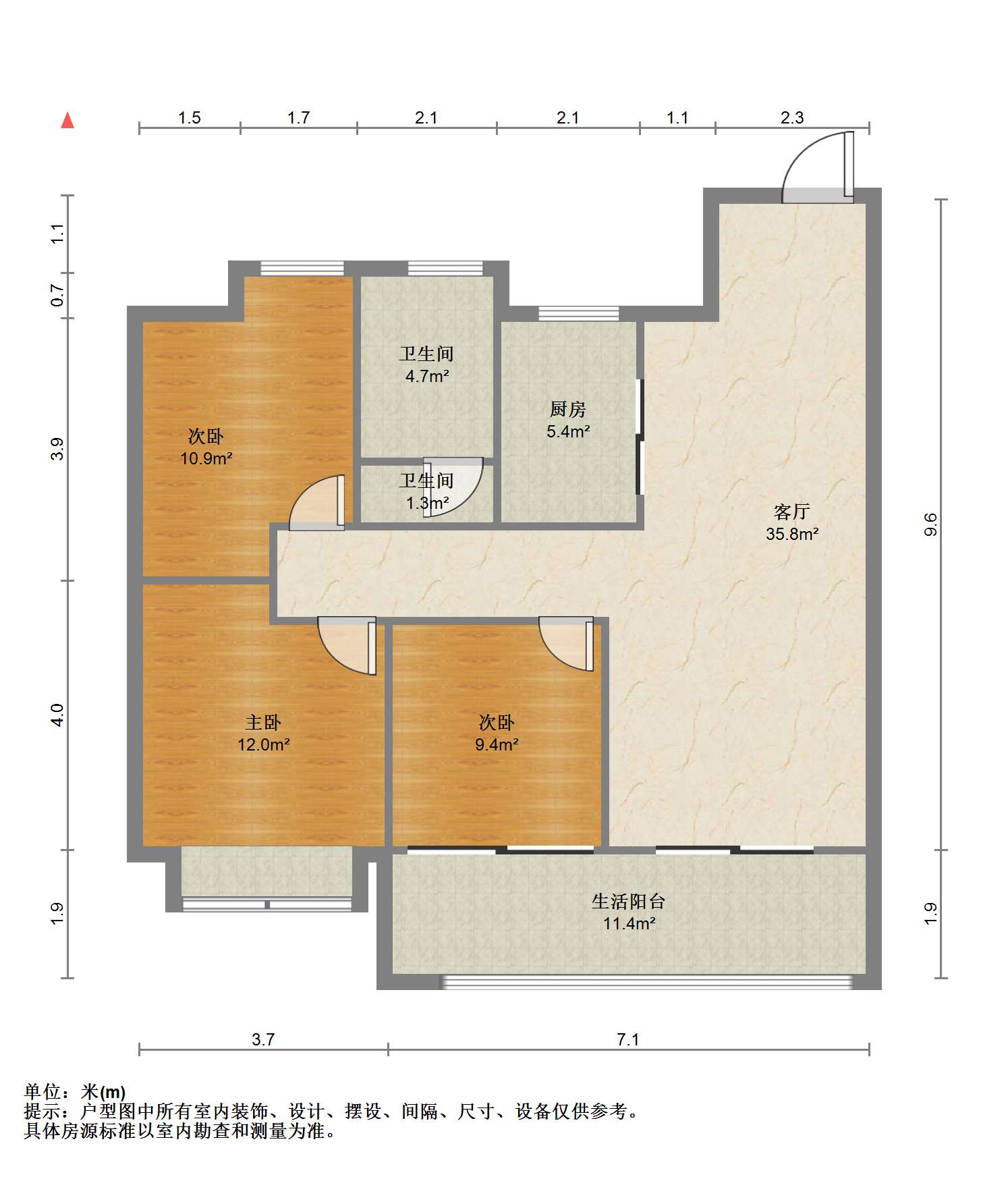 北纬31度 3室2厅1卫 97.00m&sup2;