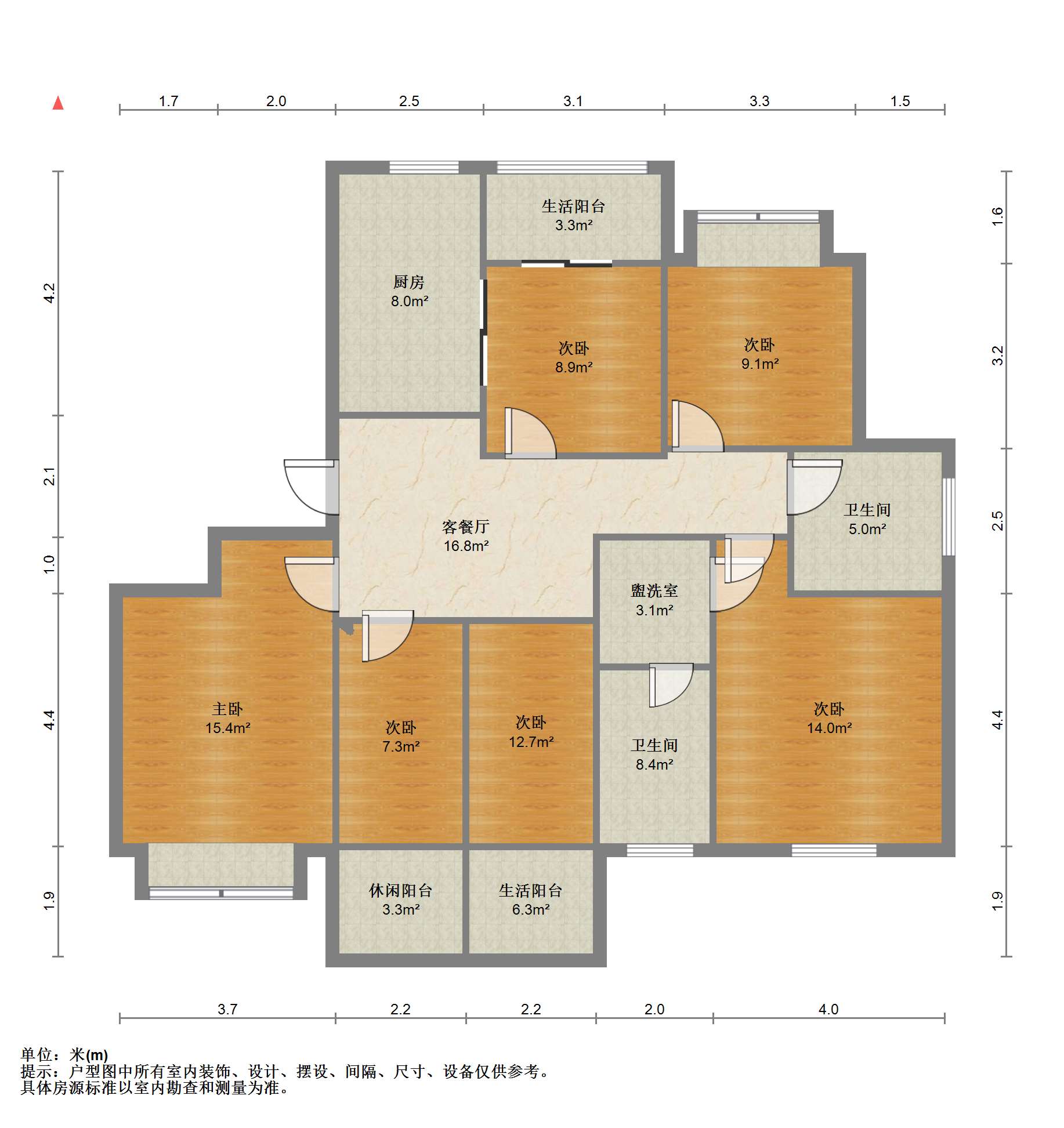 恒盛豪庭 3室2厅2卫 146m&sup2;