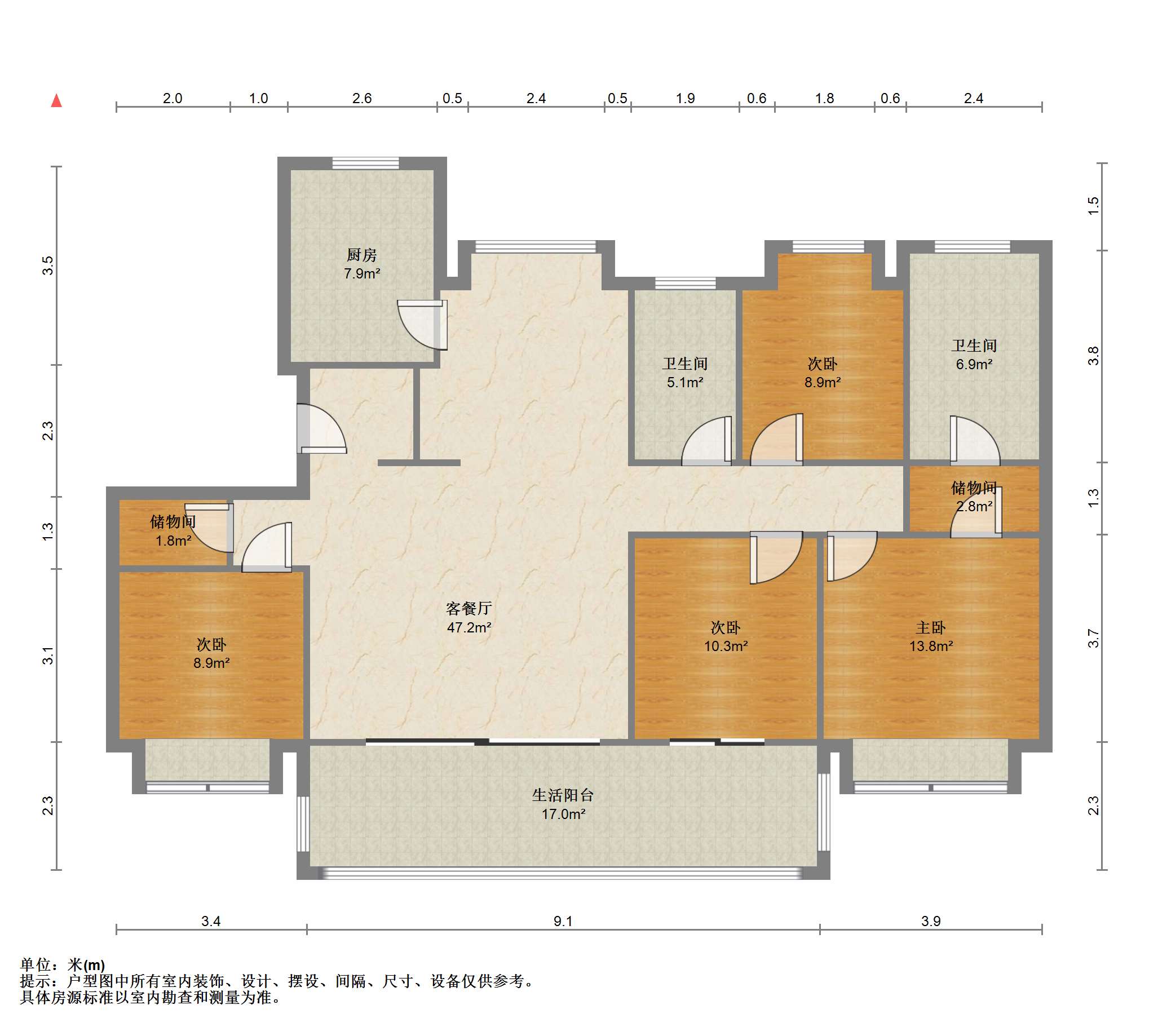 万濠禧园 4室1厅2卫 153.49m&sup2;
